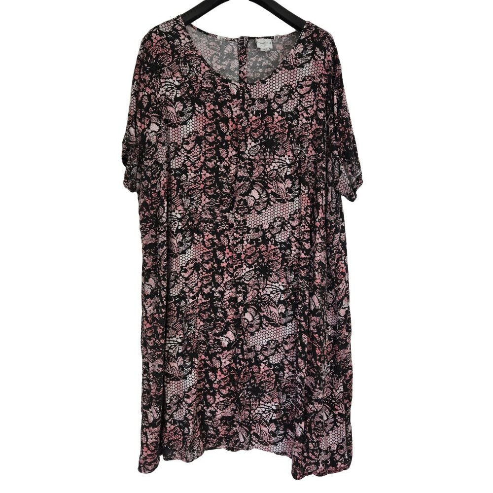 JUNAROSE JUNAROSE Pink & Black Patterned Shift Dress 24